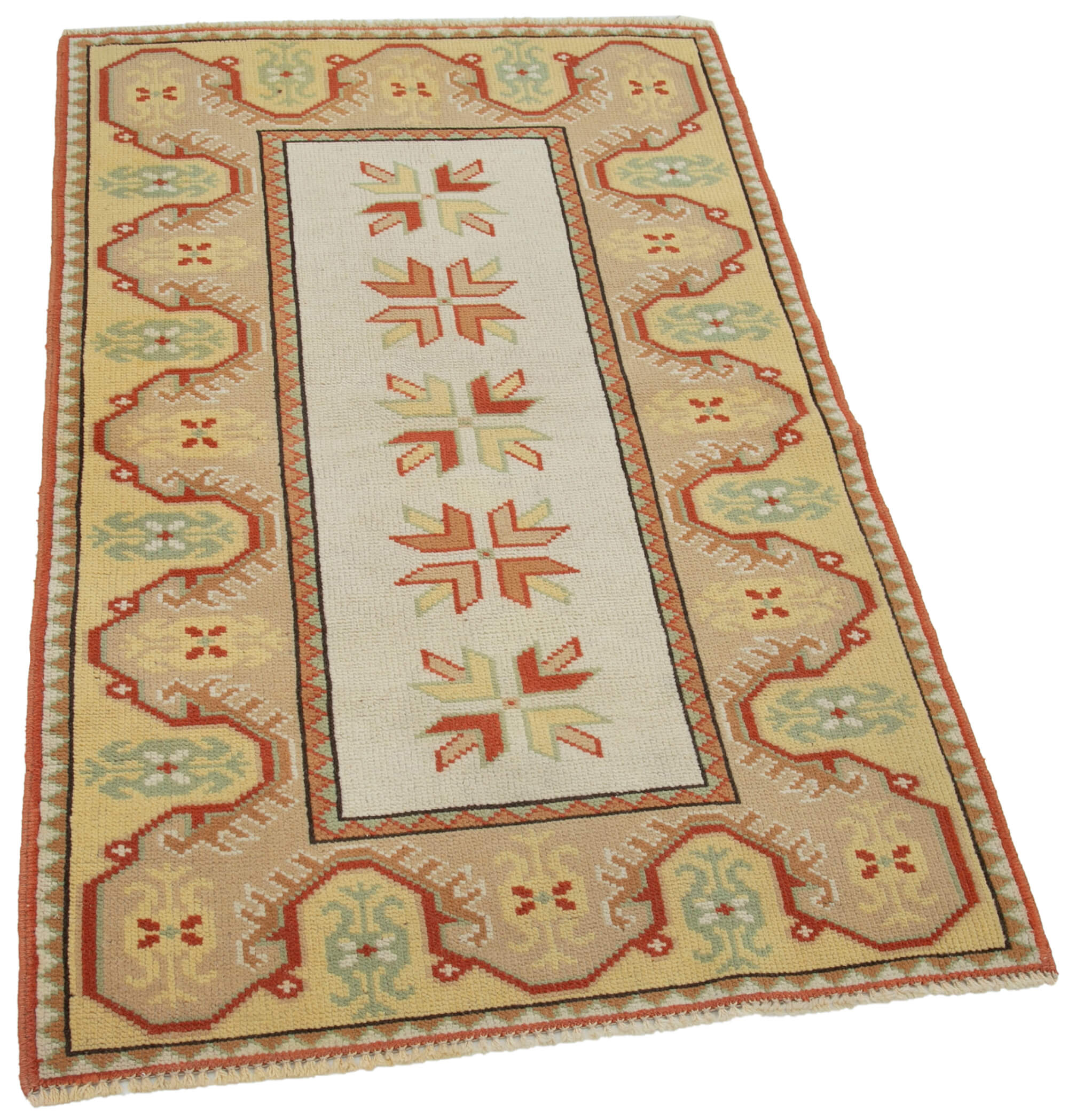 Handmade Wool Area Rug – Classic Beige Cotton Wool Rug 2'9'' x 4'4'' by Agacan
