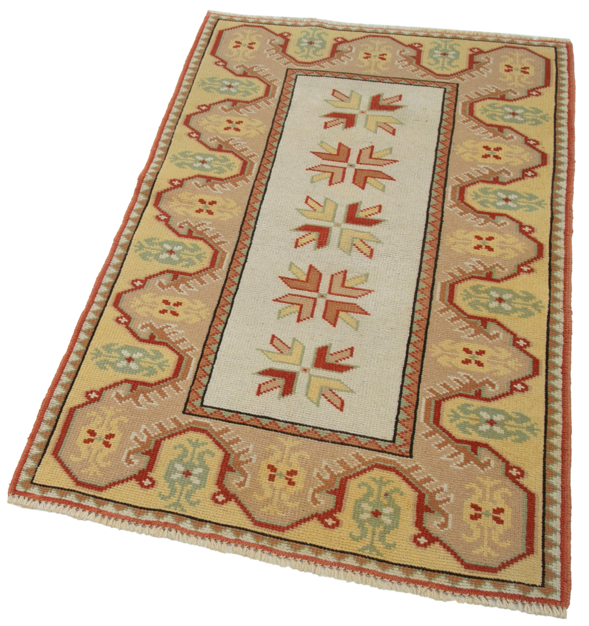 Handmade Wool Area Rug – Classic Beige Cotton Wool Rug 2'9'' x 4'4'' by Agacan