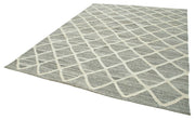 Handmade Wool Area Rug – Yellow Geometric Cotton Wool Rug 8'0''x10'1'' Durable Cotton Weave
