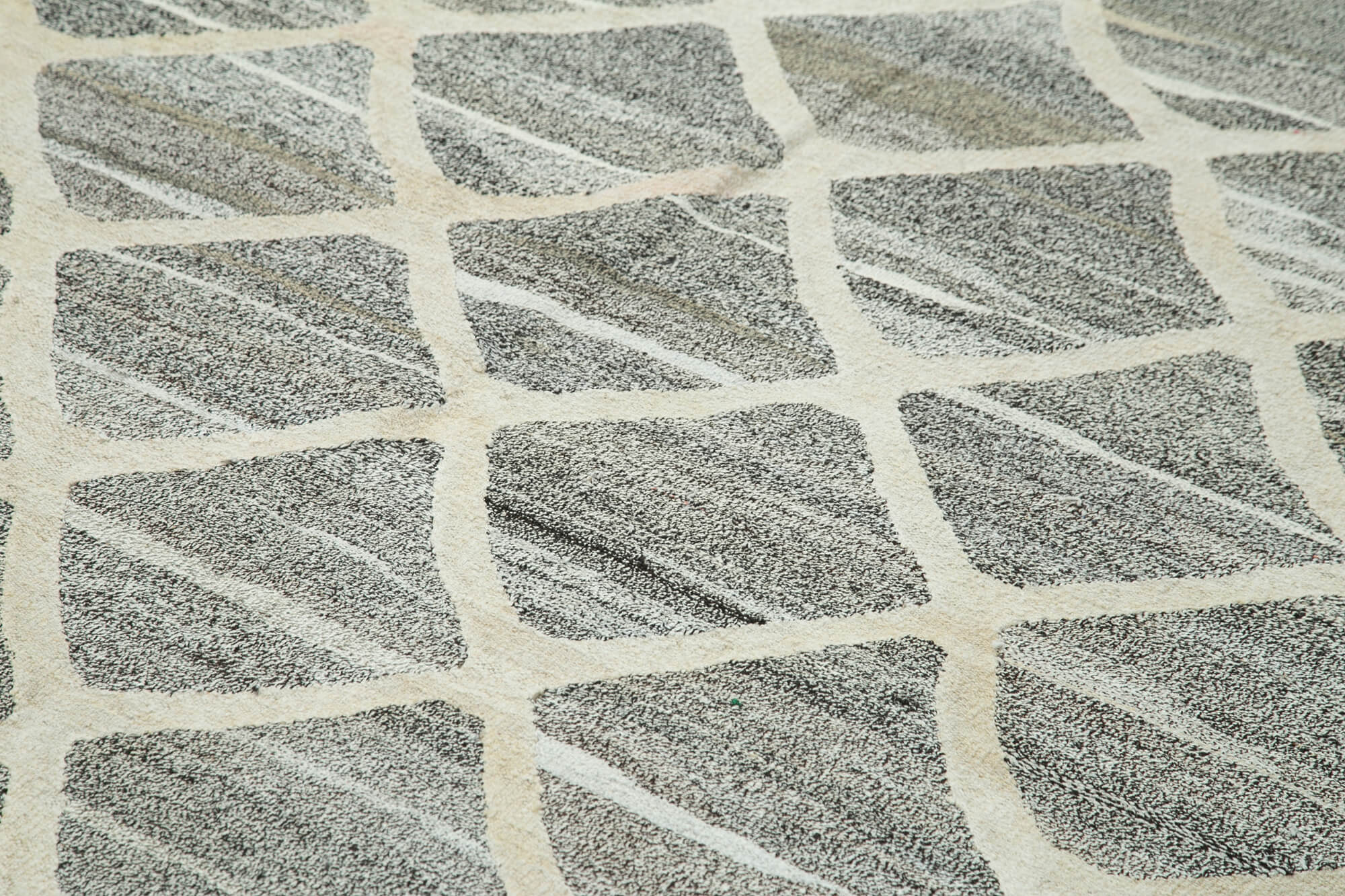 Handmade Wool Area Rug – Yellow Geometric Cotton Wool Rug 8'0''x10'1'' Durable Cotton Weave