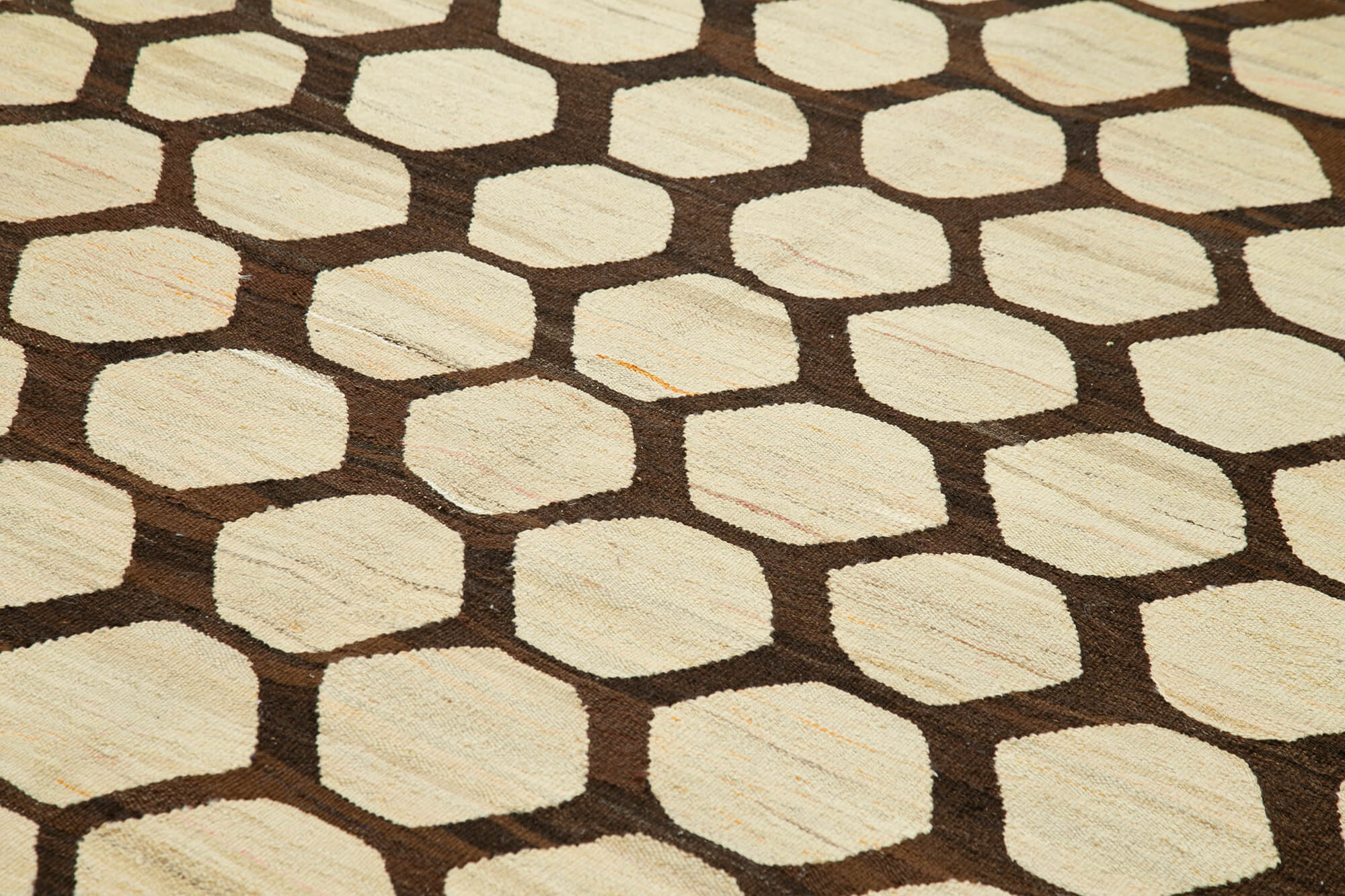 Handmade Area Rug - Orange Geometric Cotton Wool Vintage Handwoven Carpet 8'1''x10'3''