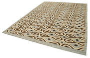 Scrap Pink Geometric Cotton Wool Handmade Area Rug 8'1'' x 10'8''