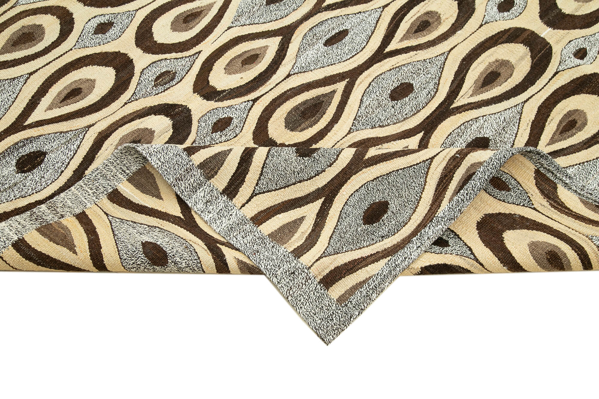 Scrap Pink Geometric Cotton Wool Handmade Area Rug 8'1'' x 10'8''