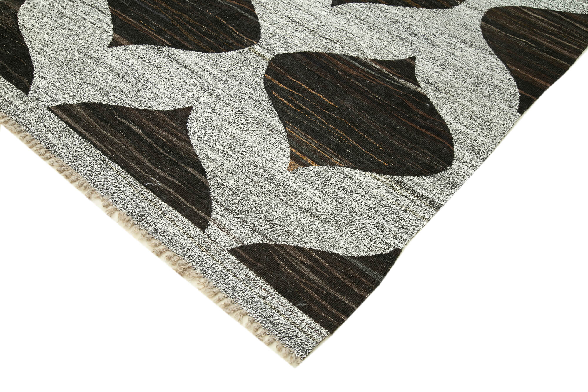 Handmade Area Rug – Green Geometric Cotton Wool Vintage Handwoven Carpet 7'11" x 10'4"