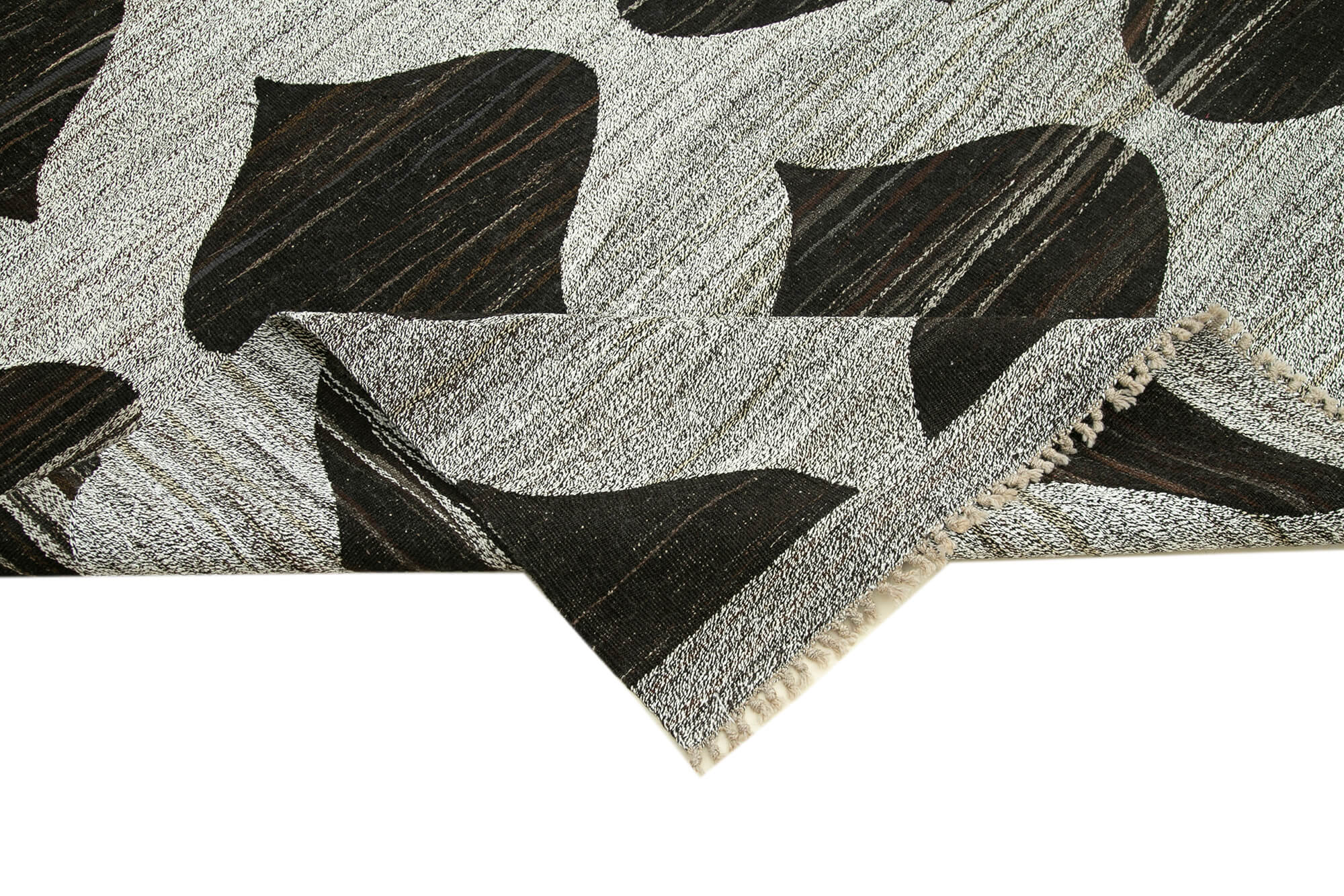 Handmade Area Rug – Green Geometric Cotton Wool Vintage Handwoven Carpet 7'11" x 10'4"