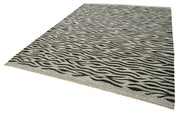 Handmade Area Rug – Blue Geometric Cotton Wool Vintage Handwoven Carpet 8'2"x10'8"