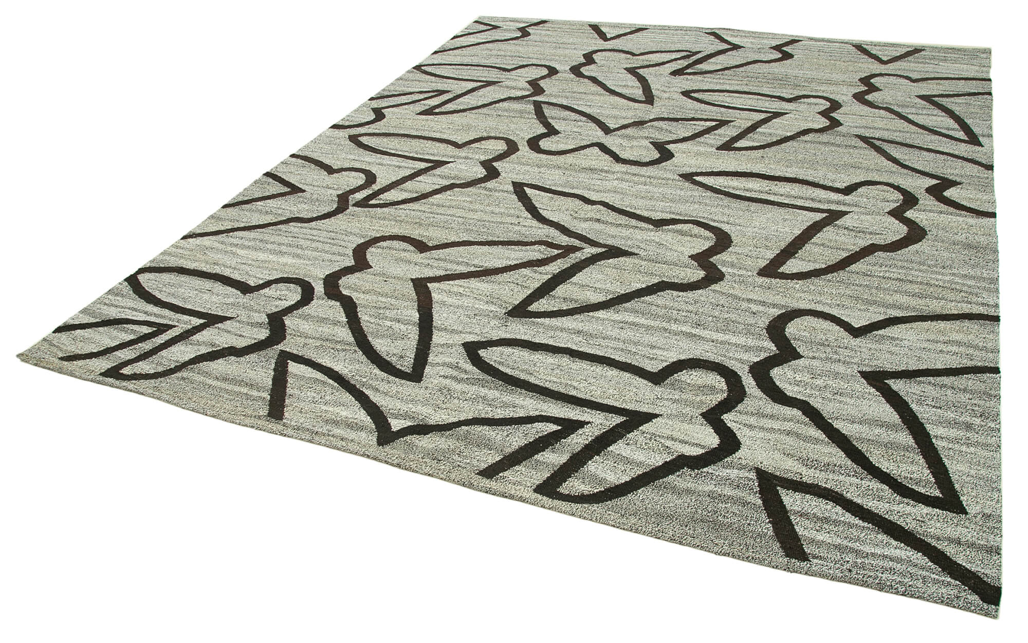 Handmade Area Rug - Geometric Cotton Wool Vintage Hand Woven Carpet 8'2" x 10'1"