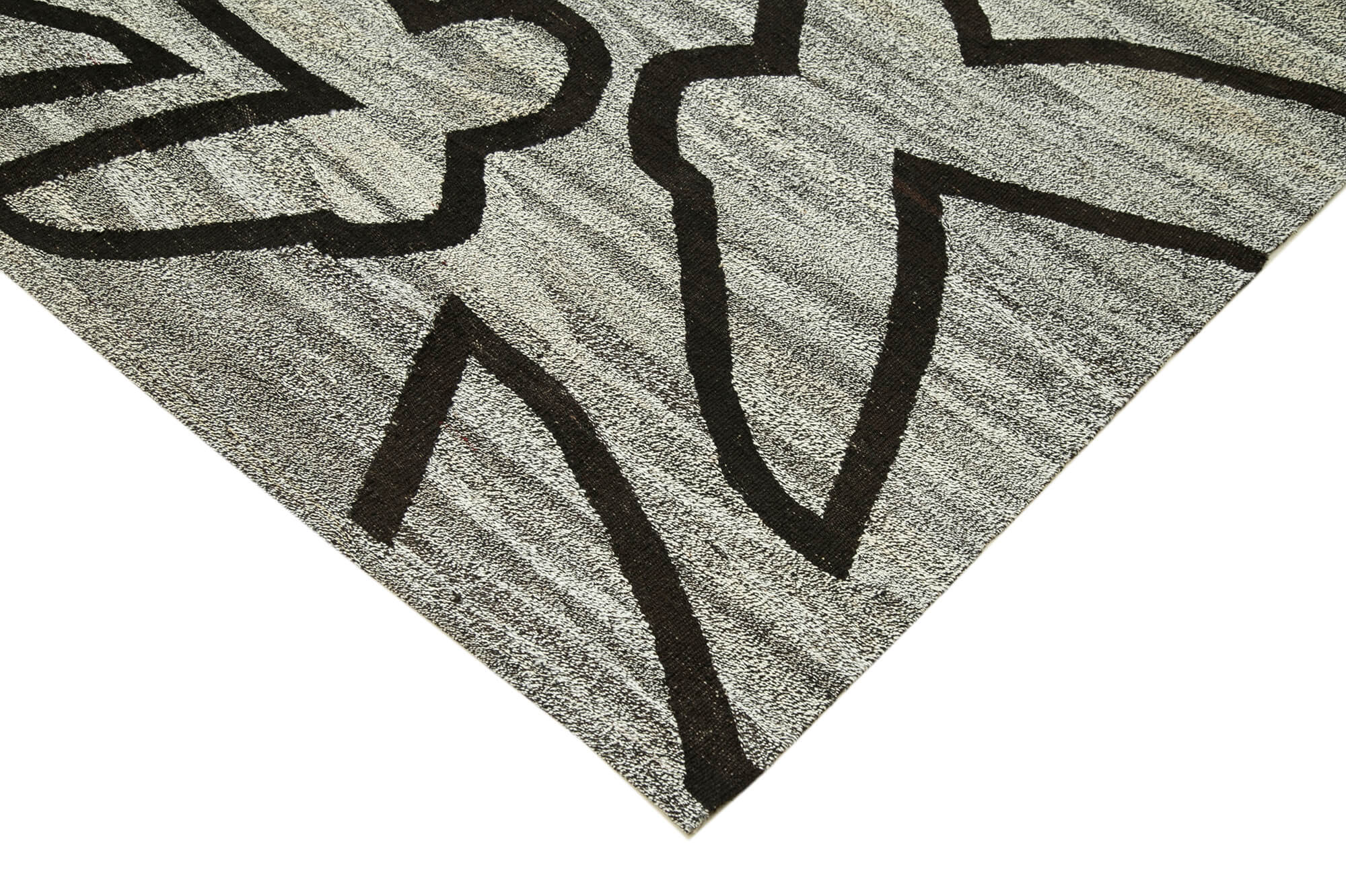 Handmade Area Rug - Geometric Cotton Wool Vintage Hand Woven Carpet 8'2" x 10'1"