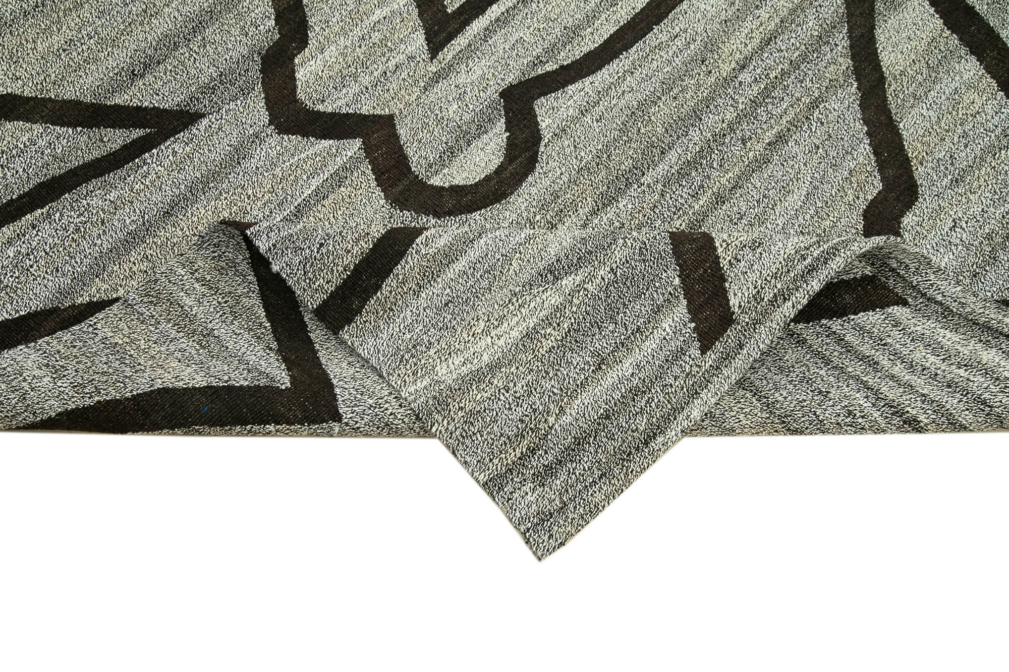 Handmade Area Rug - Geometric Cotton Wool Vintage Hand Woven Carpet 8'2" x 10'1"