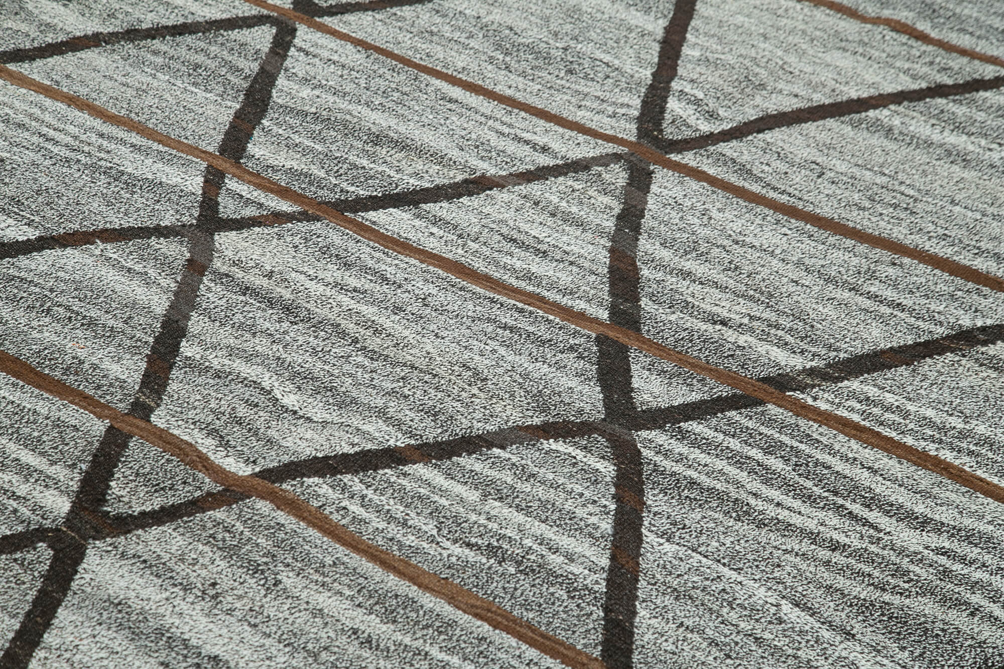 Handmade Area Rug - Geometric Cotton Wool 8x10 Vintage Turkish Wool Rug