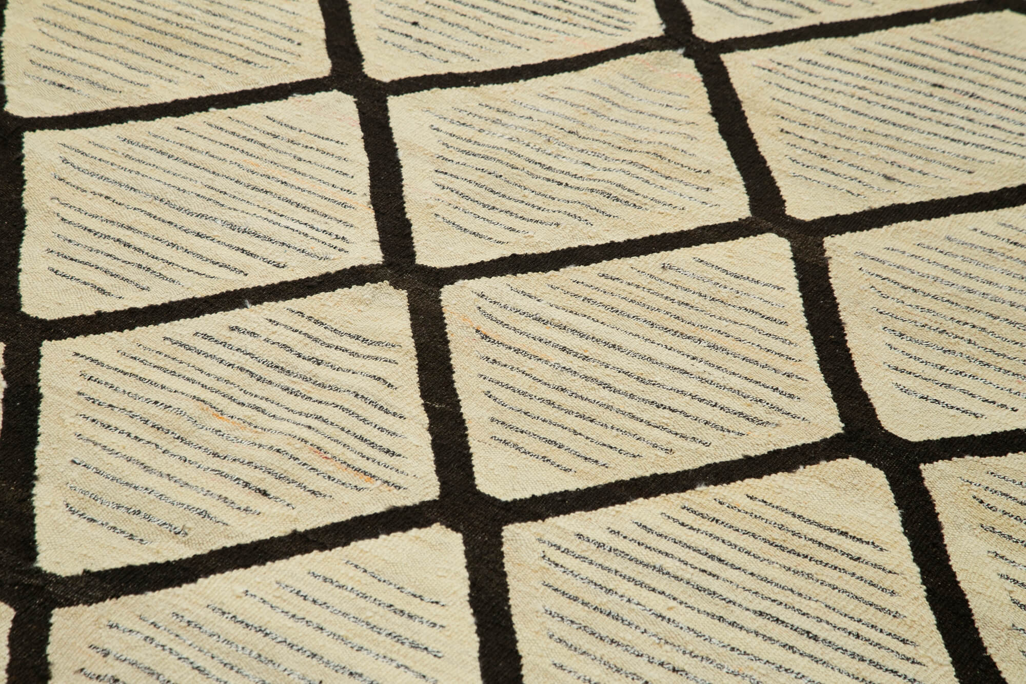 Handmade Area Rug – Durable Geometric Cotton Wool Rug 8'x10' Beige Floor Covering