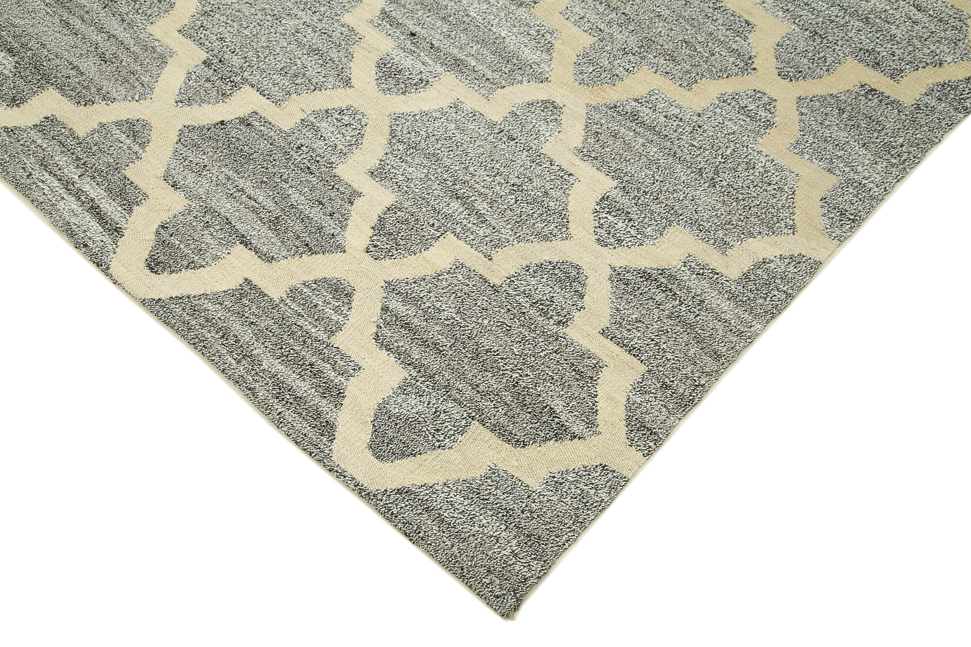 Handmade Area Rug – Geometric Cotton Wool Vintage Turkish Carpet 8'x10'