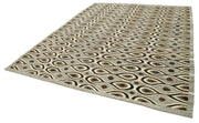 Scrap Grey Geometric Cotton Wool Handmade Area Rug 7'10'' x 10'0''