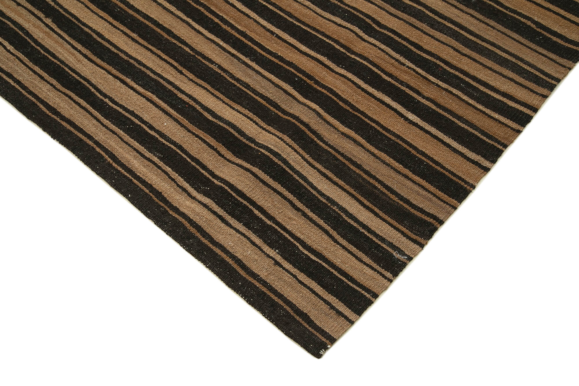 Handmade Wool Area Rug – Brown Geometric Vintage Hand Knotted Carpet 8'6''x10'10''