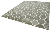 Handmade Wool Area Rug – Grey Geometric Vintage Hand Woven Rug 8'3''x9'11''