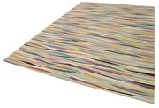 Handmade Wool Area Rug - Vintage Cotton Geometric Turkish Hand Knotted Carpet 8'x11'8"