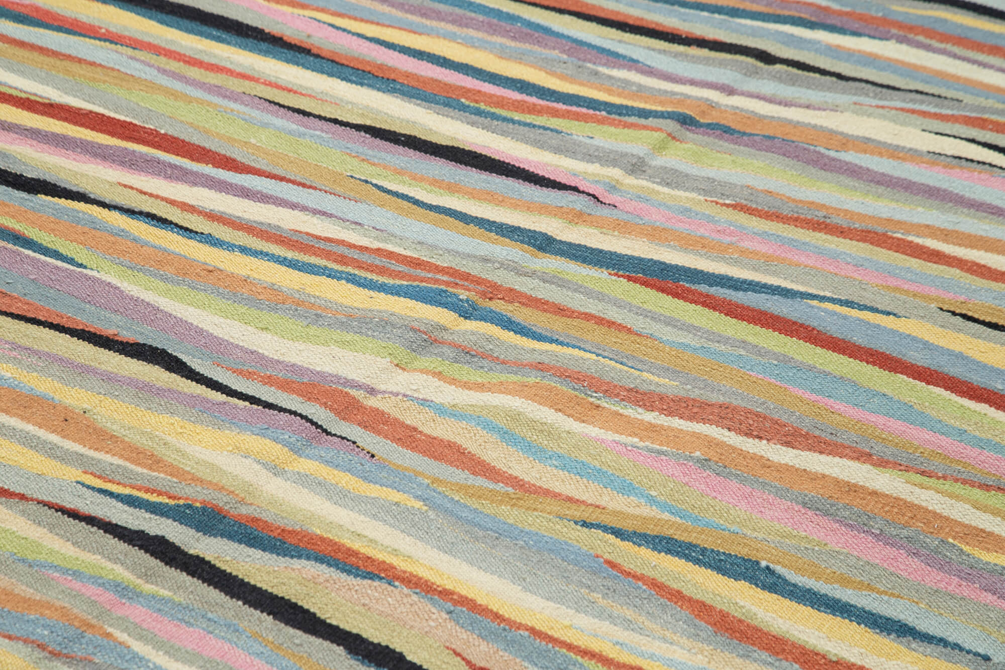 Handmade Wool Area Rug - Vintage Cotton Geometric Turkish Hand Knotted Carpet 8'x11'8"