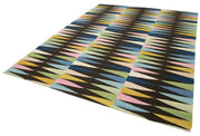 Handmade Wool Area Rug – Yellow Geometric Rug | Cotton Wool Blend Carpet 7'8''x10'2''