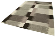 Handmade Wool Area Rug – Neutral Beige Geometric Cotton Wool Rug 7'4''x10'2''