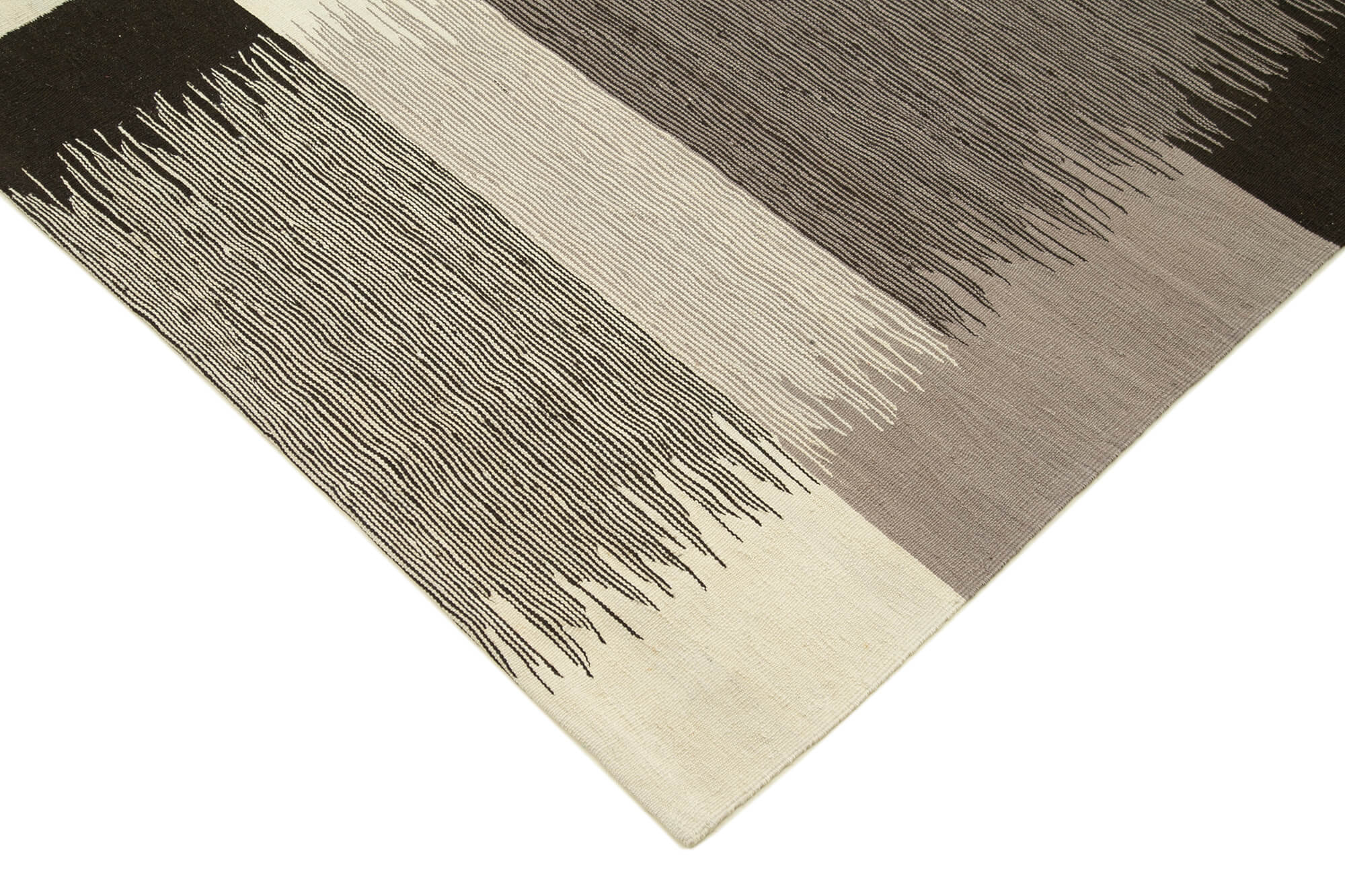 Handmade Wool Area Rug – Neutral Beige Geometric Cotton Wool Rug 7'4''x10'2''
