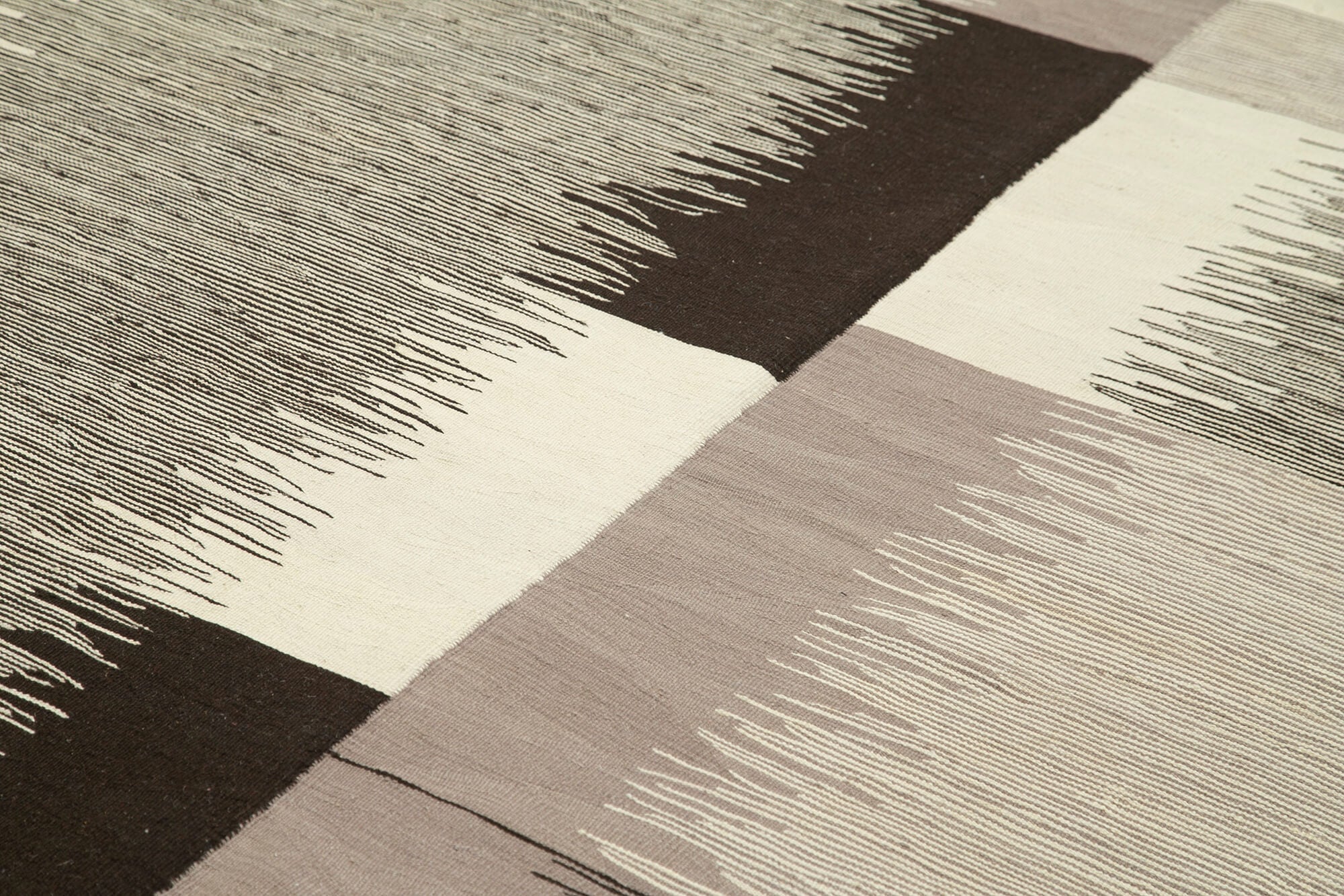 Handmade Wool Area Rug – Neutral Beige Geometric Cotton Wool Rug 7'4''x10'2''