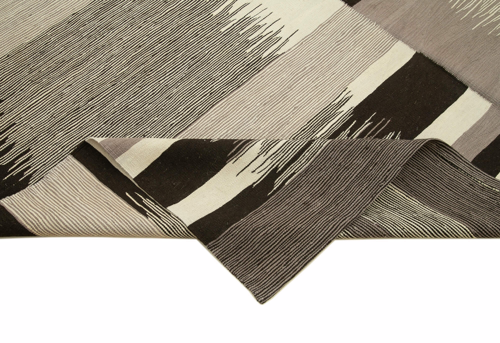 Handmade Wool Area Rug – Neutral Beige Geometric Cotton Wool Rug 7'4''x10'2''
