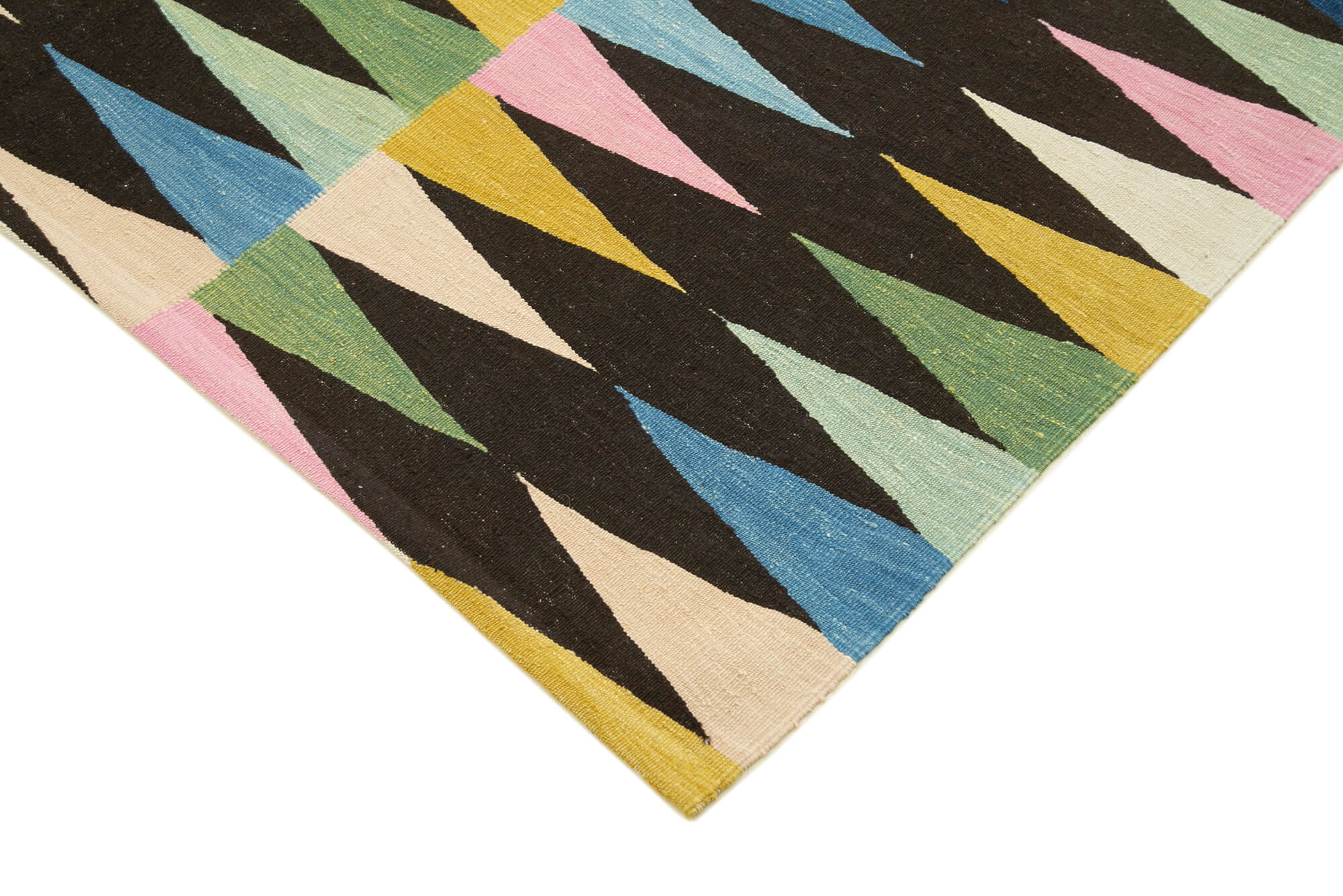 Handmade Wool Area Rug | Durable Geometric Cotton Wool Rug 5'10'' x 8'2''