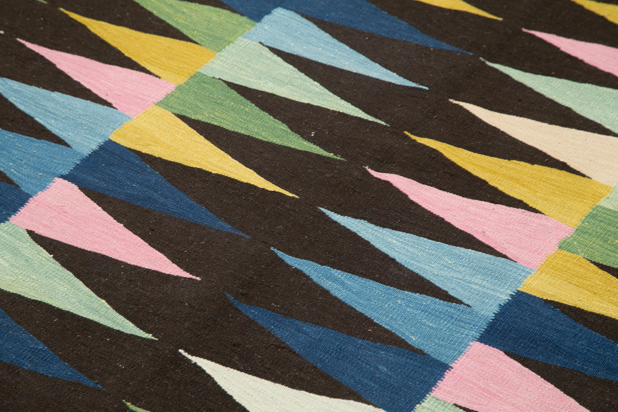 Handmade Wool Area Rug | Durable Geometric Cotton Wool Rug 5'10'' x 8'2''