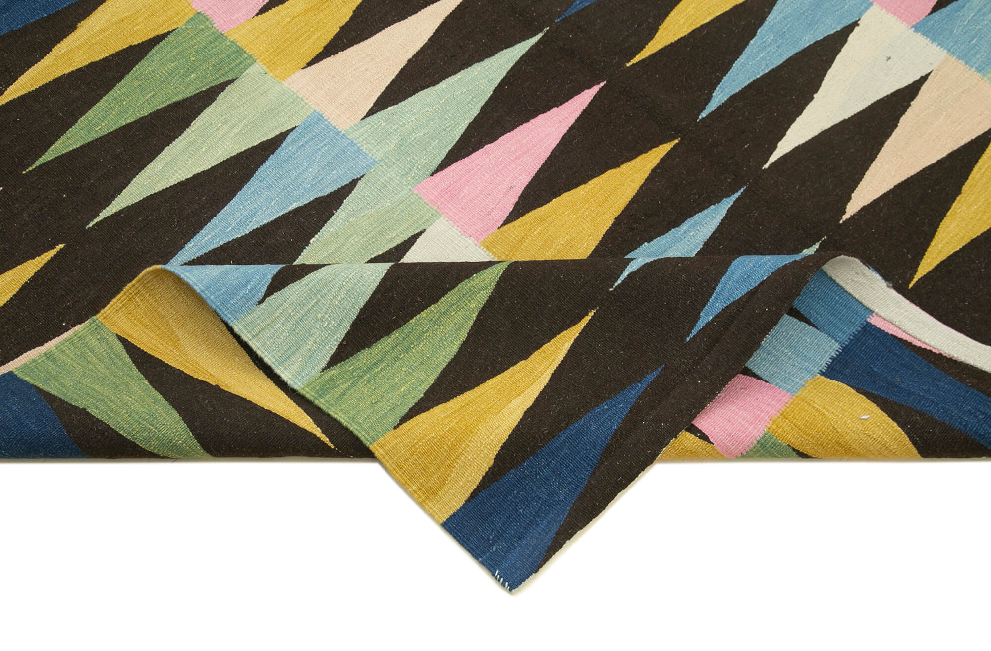 Handmade Wool Area Rug | Durable Geometric Cotton Wool Rug 5'10'' x 8'2''