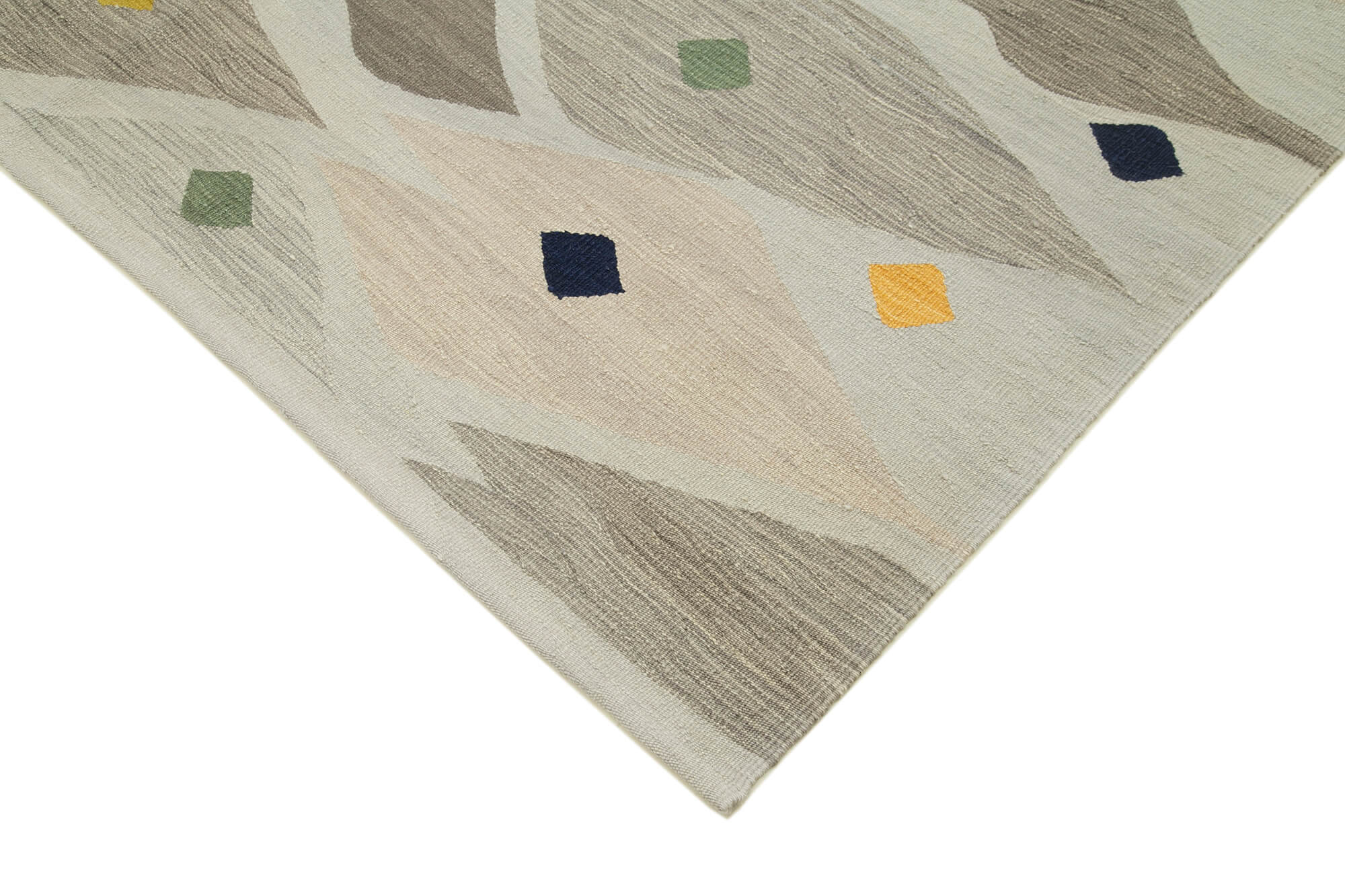 Handmade Wool Area Rug – Vintage Geometric Cotton Wool Carpet 6'9''x9'6''
