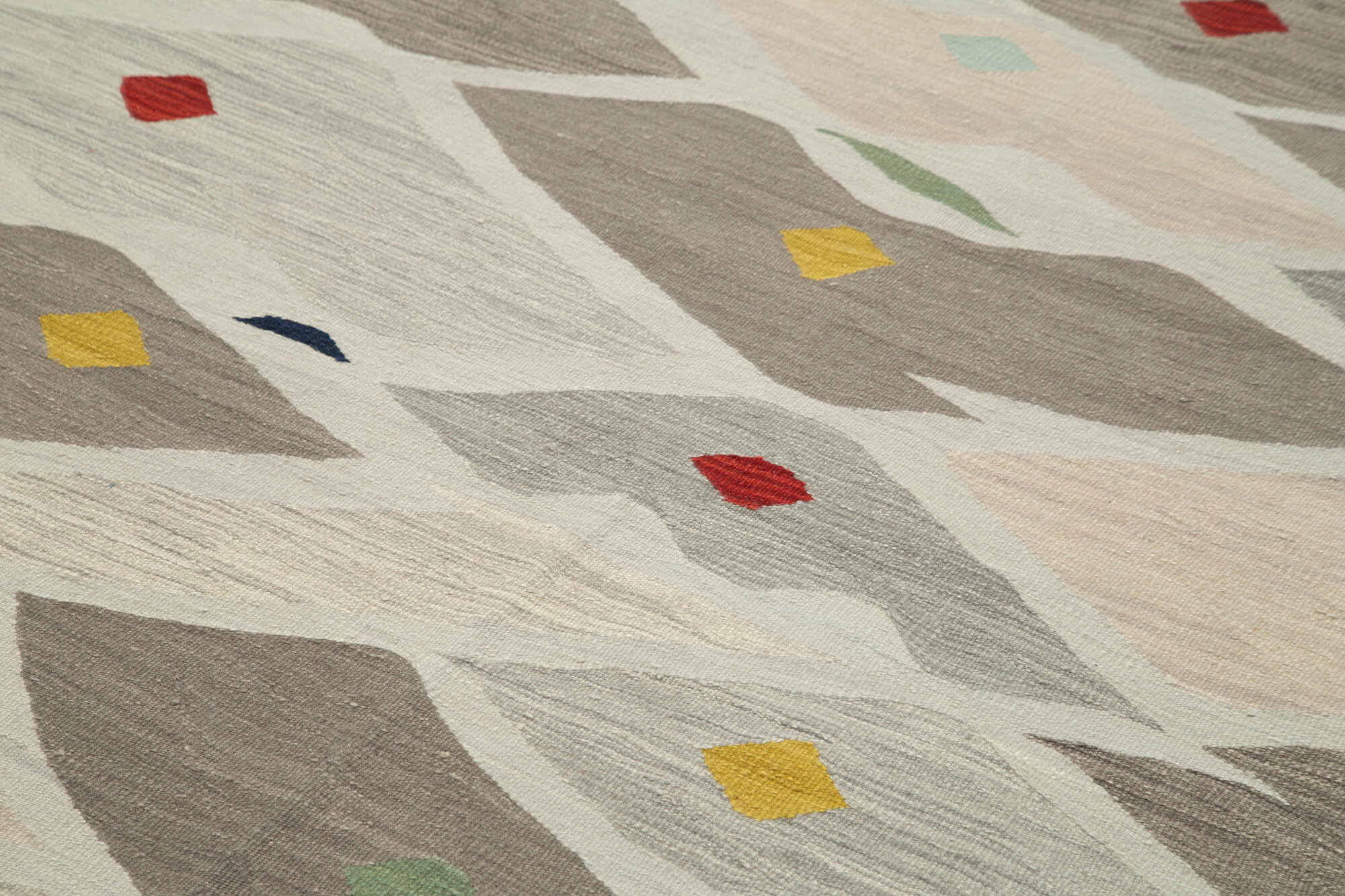 Handmade Wool Area Rug – Vintage Geometric Cotton Wool Carpet 6'9''x9'6''