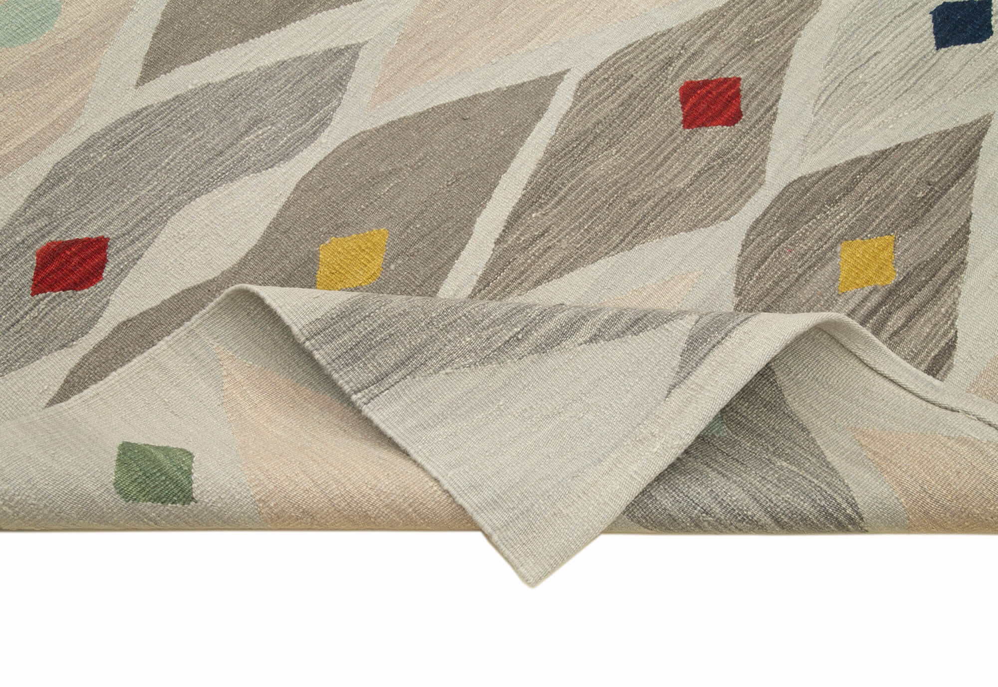 Handmade Wool Area Rug – Vintage Geometric Cotton Wool Carpet 6'9''x9'6''