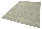 Handmade Wool Area Rug - 5x8 Feet Geometric Cotton Wool Rug with Vintage Turkish Carpet Design