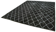 Handmade Geometric Rug – Black Wool Area Rug With Modern Design 9'11''x12'1''