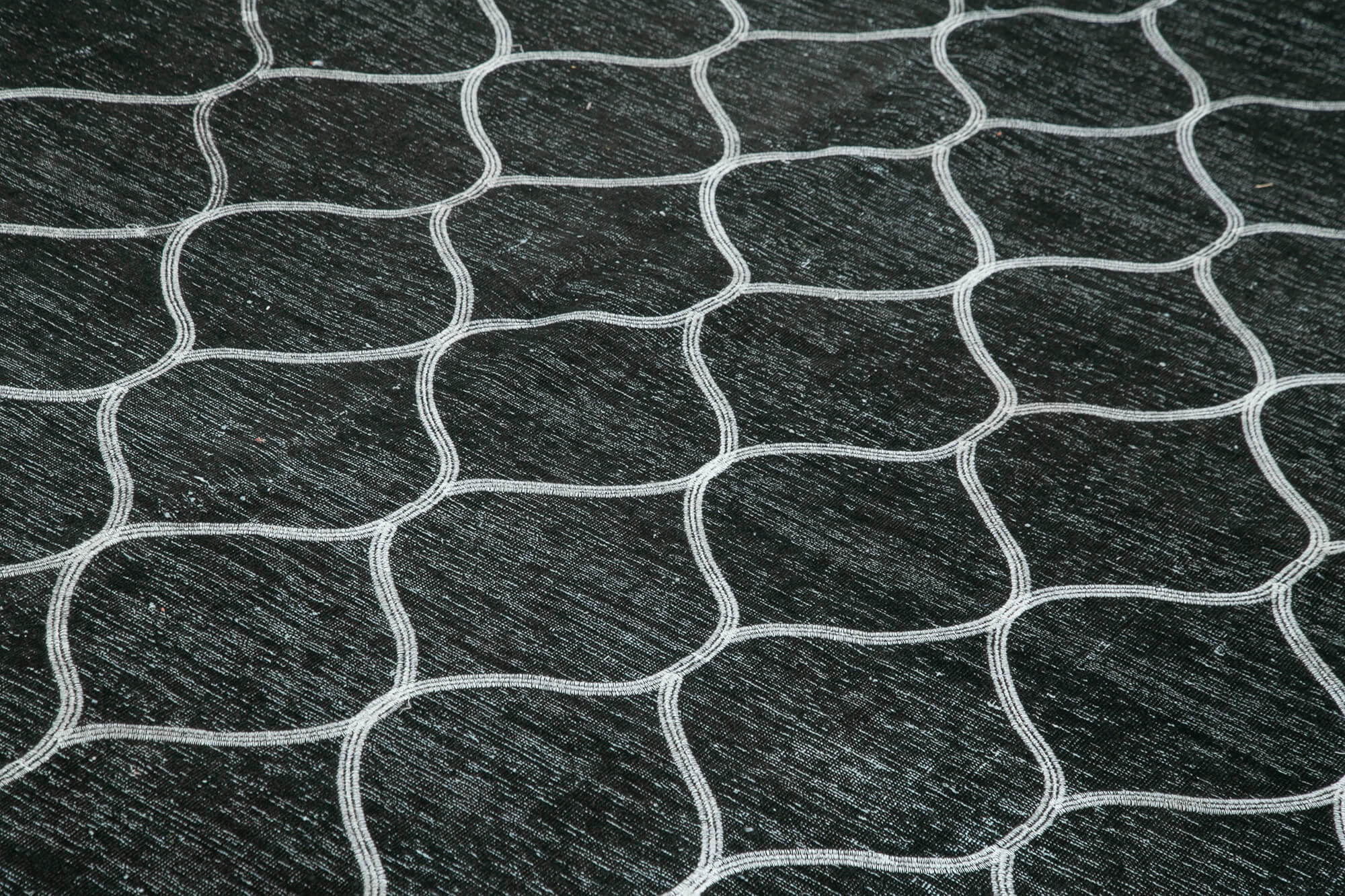 Handmade Geometric Rug – Black Area Rug 9'5''x13'1'' | Soft Wool Carpet, Durable Cotton Weave
