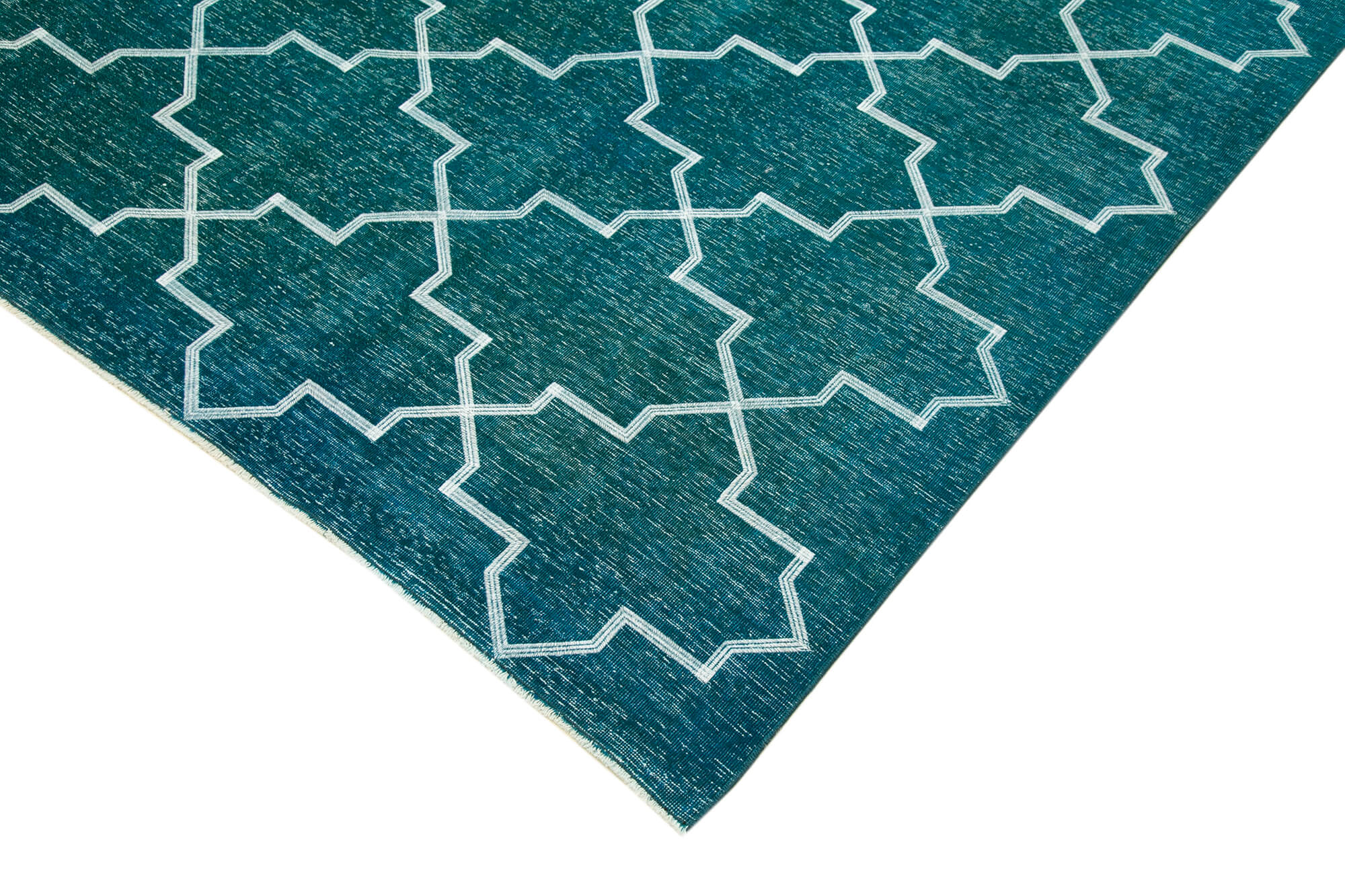 Handmade Geometric Rug | Vintage Handwoven Turkish Wool Carpet – Durable Cotton Weave Area Rug