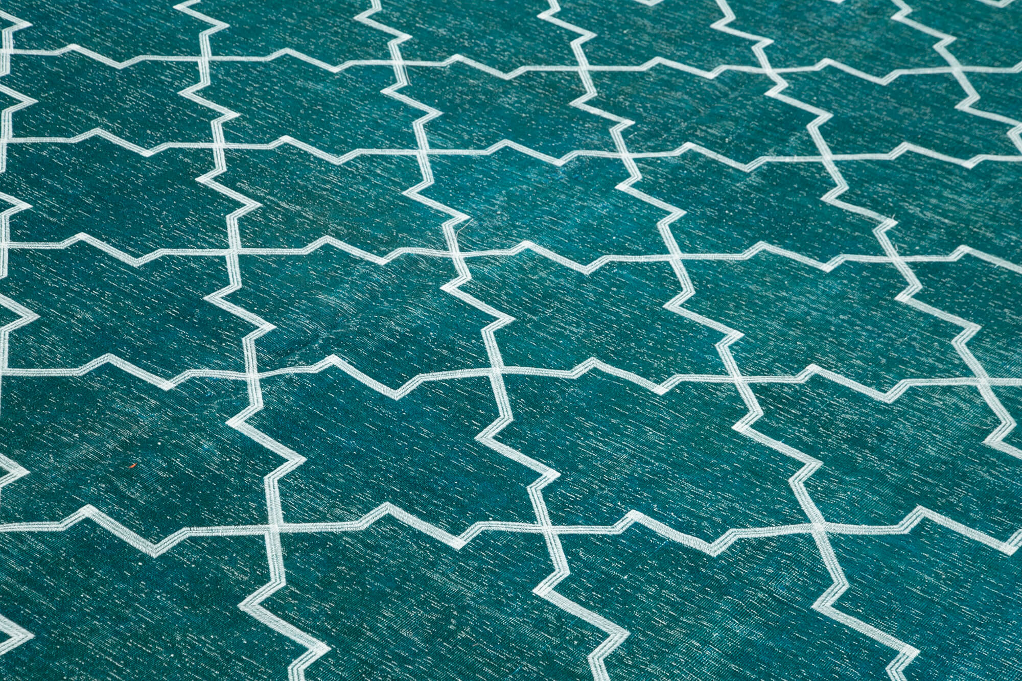Handmade Geometric Rug | Vintage Handwoven Turkish Wool Carpet – Durable Cotton Weave Area Rug