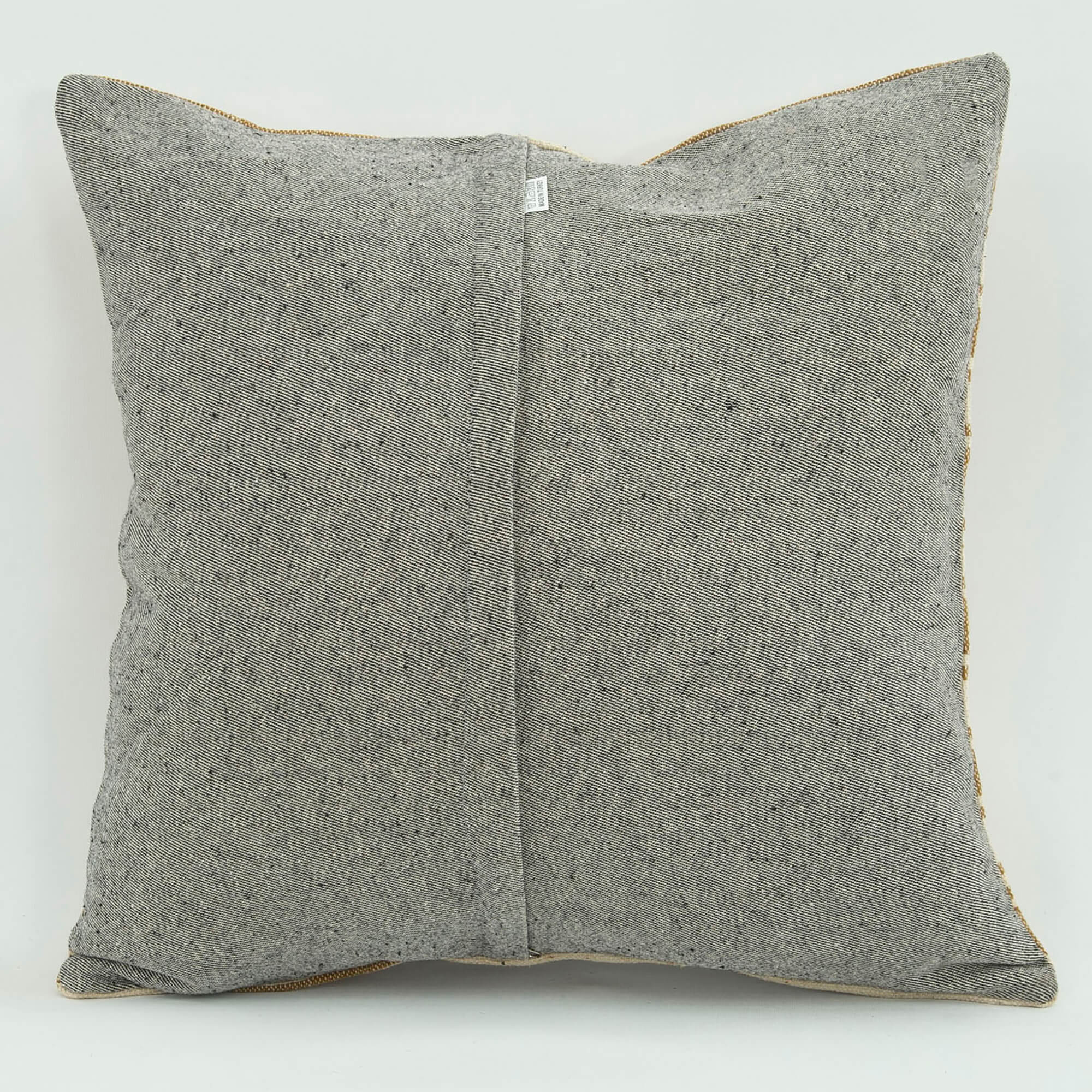 Ethnic Wool Pillow - Handmade Brown Wool Cushion With Zipper Cover 1.8 x 1.8