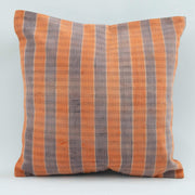 Ethnic Wool Pillowcase - Handmade Orange Wool Cushion Cover 1.8x1.8 Feet Zipper