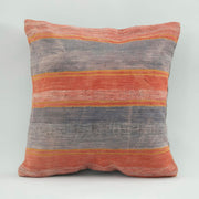 Orange Wool Pillowcase - Handmade Ethnic Style Cushion | Zipper Pillow Cover