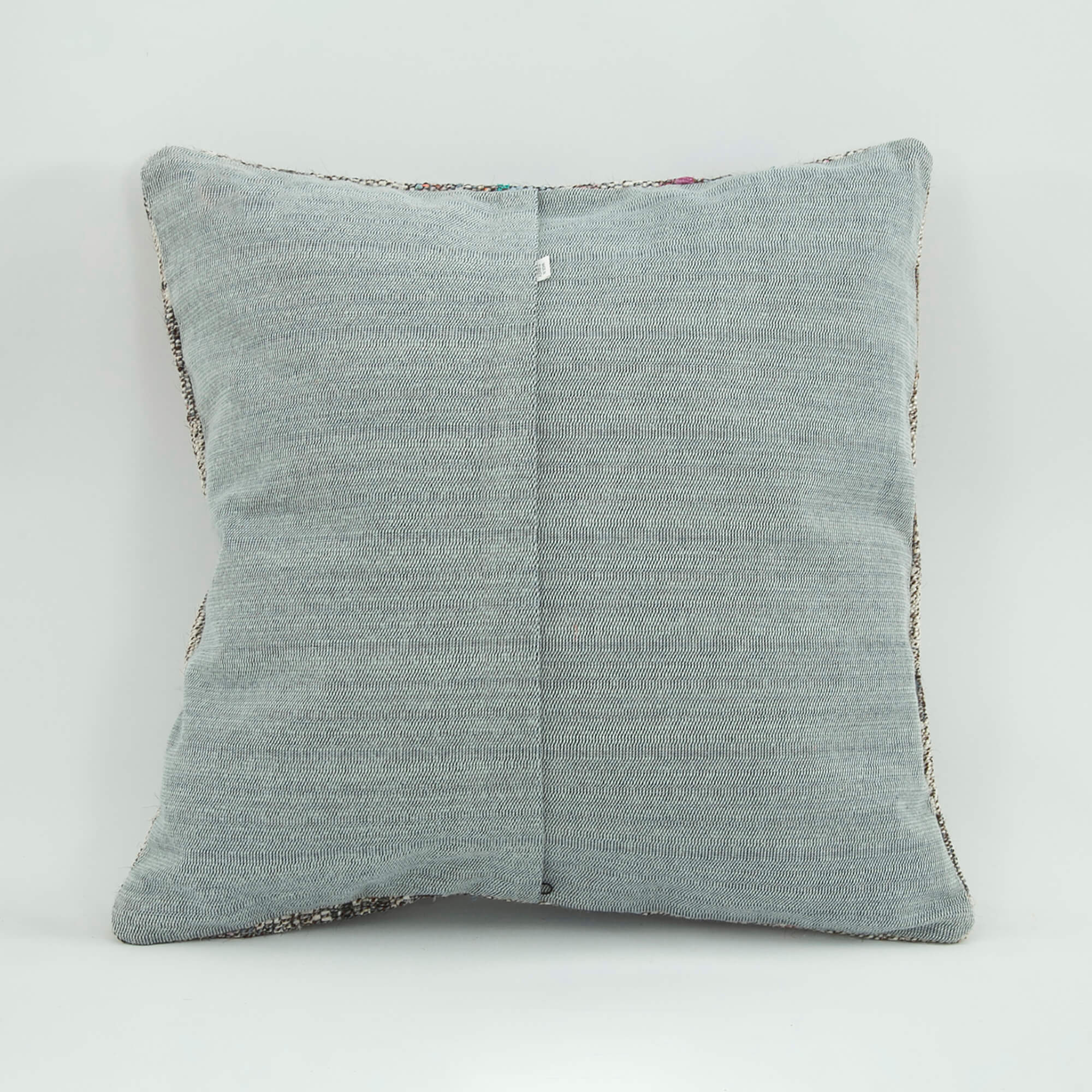 Ethnic Wool Pillowcase - Handmade Beige Decorative Pillow Cover With Zipper Closure