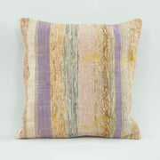 Wool Decorative Pillow Case - Cream Striped Zipper Pillow Cover 18x18