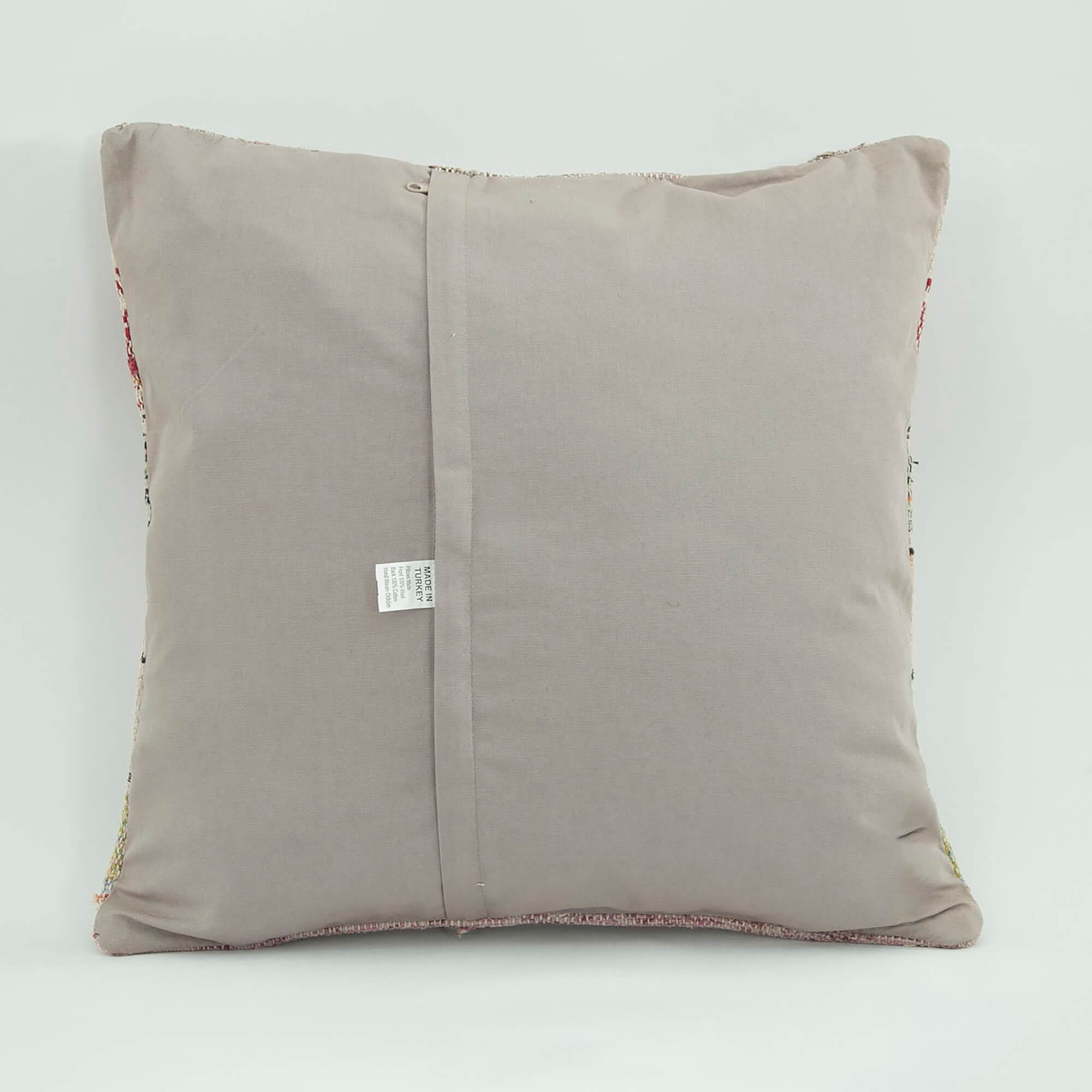 Wool Decorative Pillow - Emel Beige Ethnic Pillow Cover 18x18 Zipper