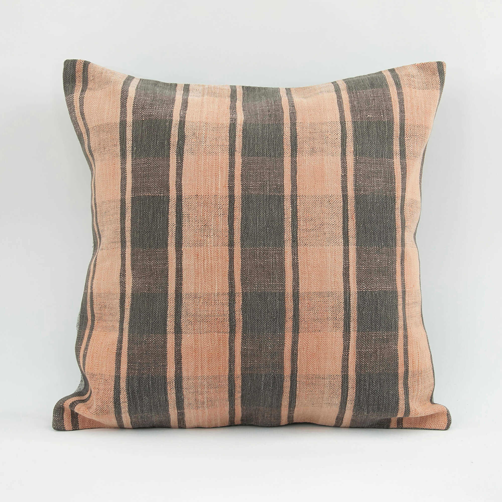 Ethnic Wool Pillowcase - Handmade Pink Decorative Pillow Cover 18x18 Inches