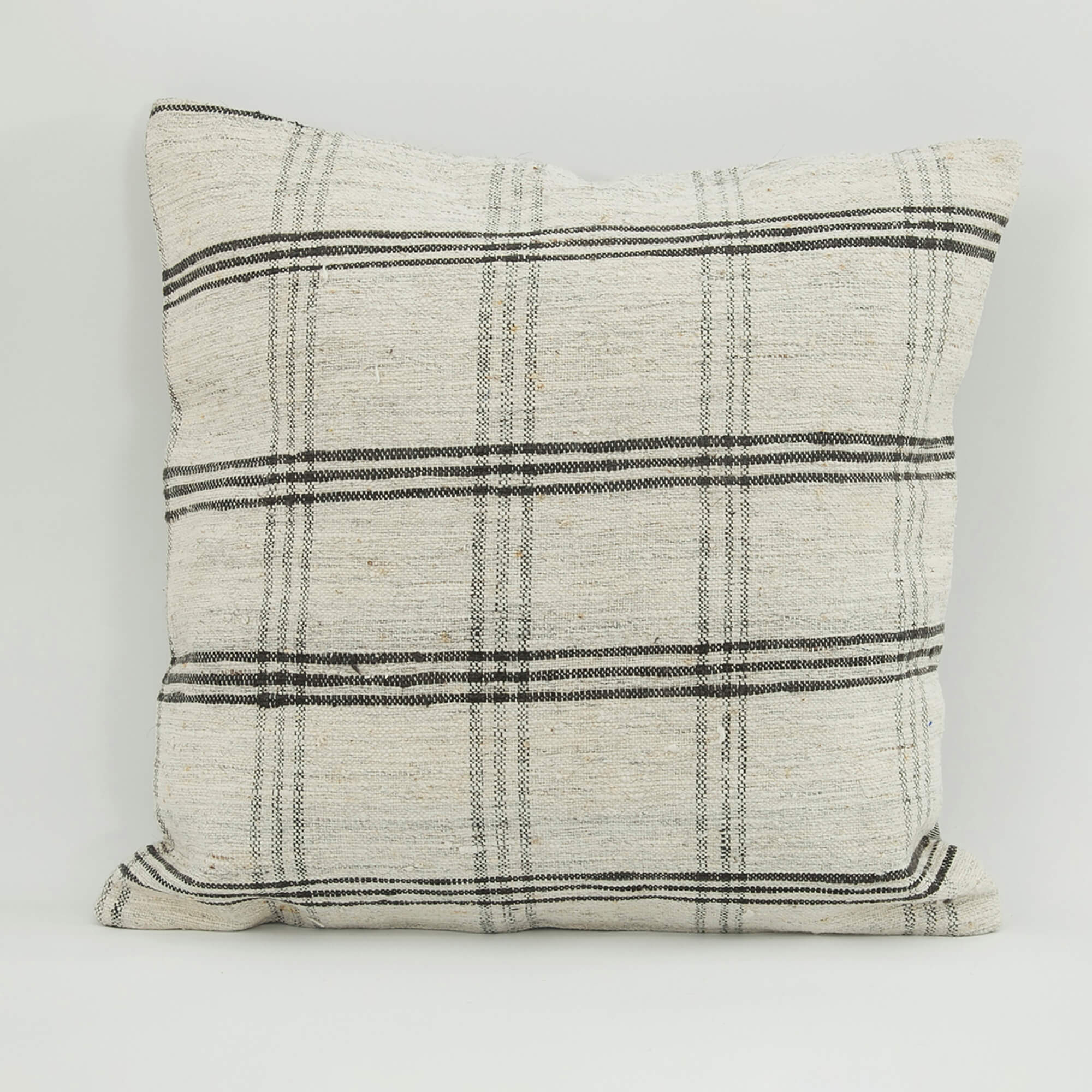 Wool Decorative Pillow - Ethnic Pillow Case 18x18 Zipper Cover Unique White