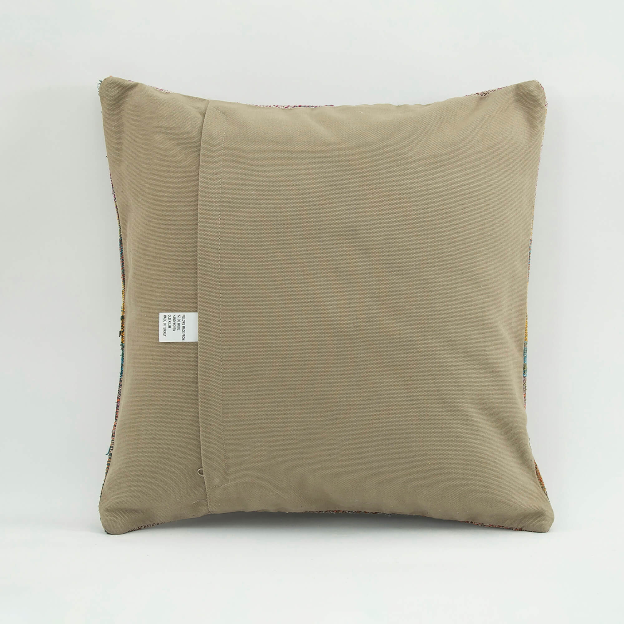 Ethnic Wool Pillowcase – Handmade Brown Wool Cushion Case With Zipper Cover