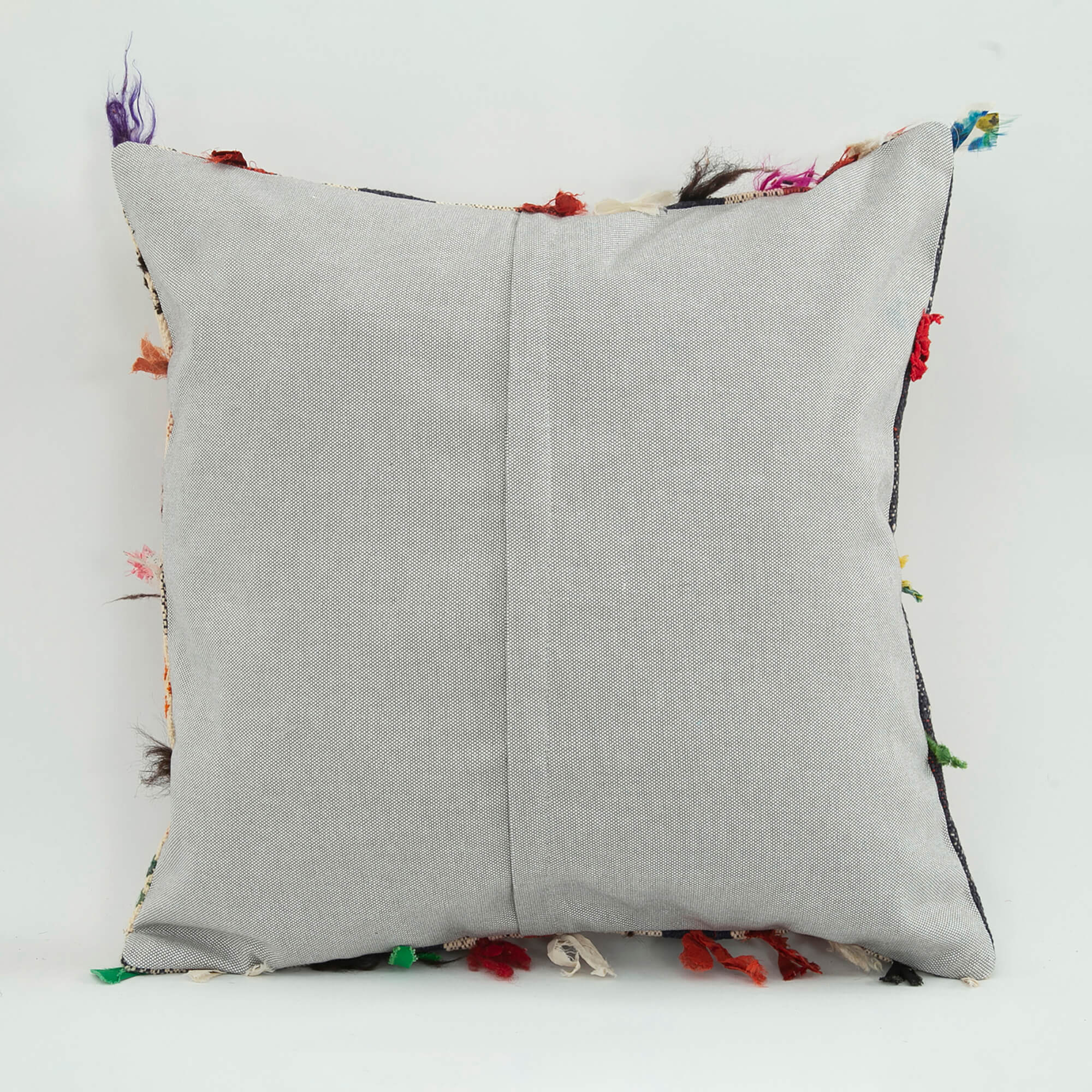 Ethnic Wool Pillowcase - Handmade Beige Wool Cushion Cover 1'8'' x 1'8'' Zipper