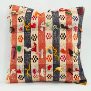 Wool Decorative Pillow - Emel Multy Ethnic Handmade Cushion Case 18x18''