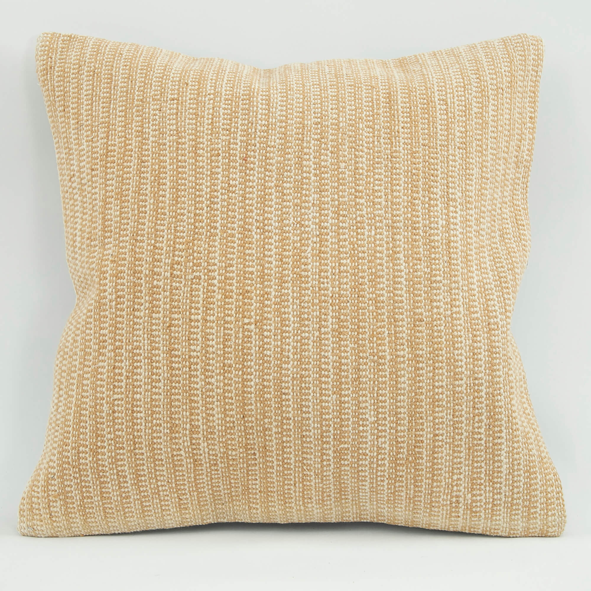 Yellow Wool Pillowcase – Handmade Ethnic Cushion Cover With Zipper Closure