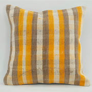 Wool Decorative Pillow - Beige Ethnic Cushion Cover With Zipper 18x18''